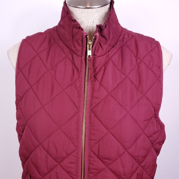 J Crew Mercantile Red/Wine Quilted Vest - Picture 2 of 7